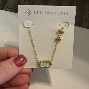 Kendra Scott Gold Necklace with Iridescent Stone